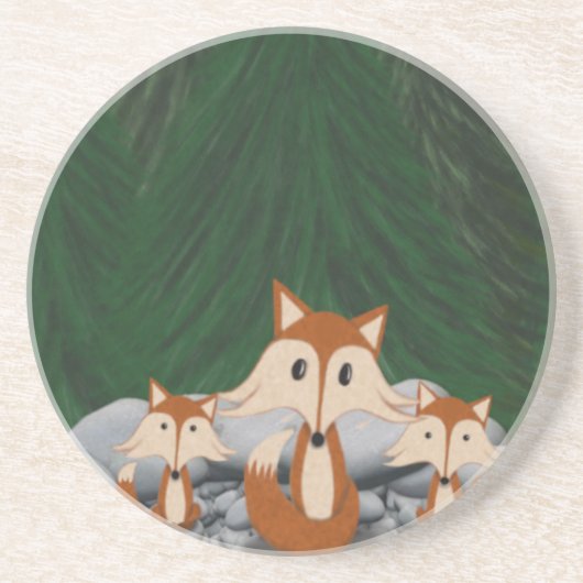 Adorable Fox Family Getränkeuntersetzer (Vorne)