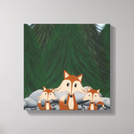 Adorable Fox Family Leinwanddruck