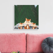 Adorable Fox Family Leinwanddruck (Insitu (Wohnzimmer))