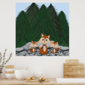Adorable Fox Family Poster (Küche)