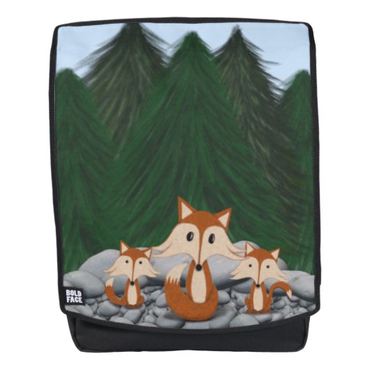 Adorable Fox Family Rucksack (Vorderseite)