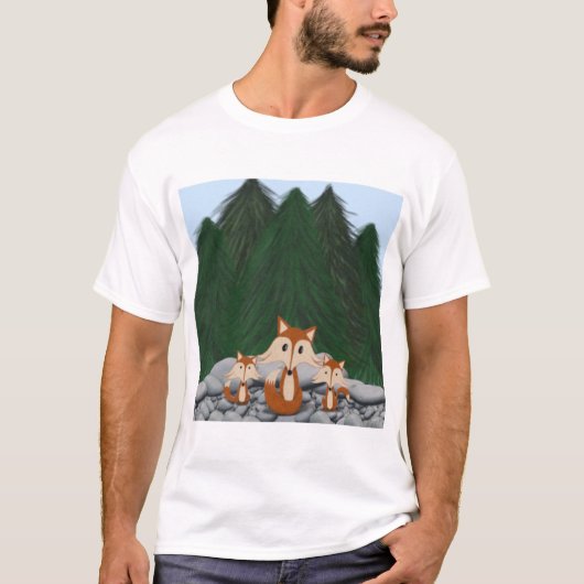 Adorable Fox Family T-Shirt (Vorderseite)