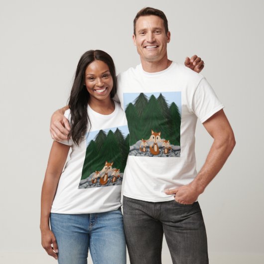 Adorable Fox Family T-Shirt (Unisex)