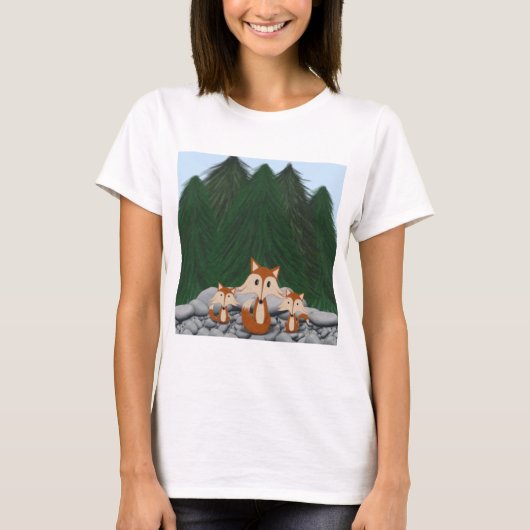 Adorable Fox Family T-Shirt (Vorderseite)
