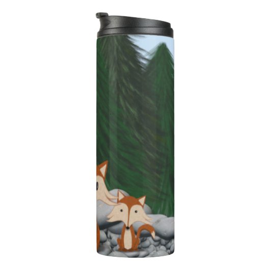 Adorable Fox Family Thermosbecher (Nach rechts gedreht)