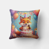 Adorable Fox feiert einen fröhlichen Geburtstag Kissen (Rückseite)