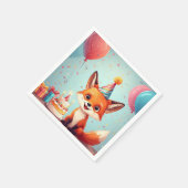 Adorable Fox feiert einen fröhlichen Geburtstag Serviette (Ecke)