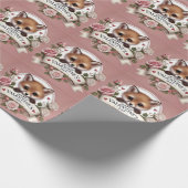 Adorable Fox Illustration mit Rose Geschenkpapier (Ecke)