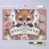 Adorable Fox Illustration mit Rose Seidenpapier (Handwerk)