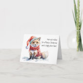 Adorable Fox im festlichen Weihnachtskraut Karte (Vorderseite)