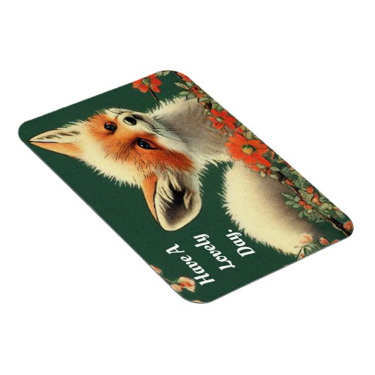 Adorable Fox in Blume Flexible Magnet (Rechte Seite)