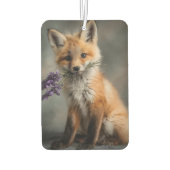 Adorable Fox Kit mit Lavendel-Blume Autolufterfrischer (Rückseite)