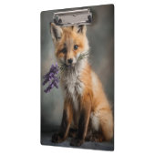 Adorable Fox Kit mit Lavendel-Blume Klemmbrett (Links)
