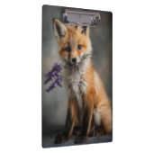 Adorable Fox Kit mit Lavendel-Blume Klemmbrett (Rechts)