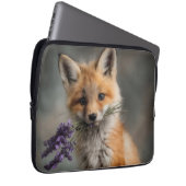Adorable Fox Kit mit Lavendel-Blume Laptopschutzhülle (Vorne Rechts)