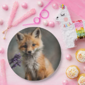 Adorable Fox Kit mit Lavendel-Blume Pappteller (Party)