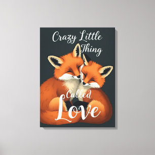Adorable Fox Liebe Couple Illustration Leinwanddruck