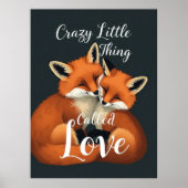 Adorable Fox Liebe Couple Illustration Poster (Vorne)