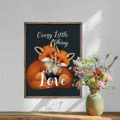 Adorable Fox Liebe Couple Illustration Poster