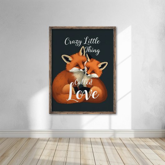 Adorable Fox Liebe Couple Illustration Poster