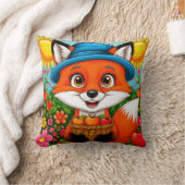 Adorable Fox mit Äpfelkörbe Kissen (Decke)