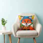 Adorable Fox mit Äpfelkörbe Kissen (Stuhl )