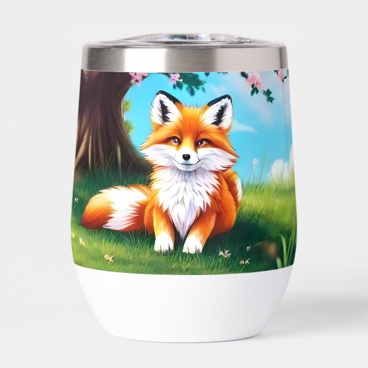Adorable Fox sitzend unter Tree-68563 (Vorderseite)