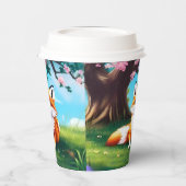 Adorable Fox sitzend unter Tree-68563 Pappbecher (Links)