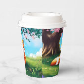 Adorable Fox sitzend unter Tree-68563 Pappbecher (Rechts)