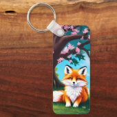 Adorable Fox sitzend unter Tree-68563 Schlüsselanhänger (Vorderseite)