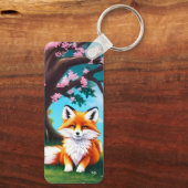 Adorable Fox sitzend unter Tree-68563 Schlüsselanhänger (Rückseite)