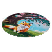 Adorable Fox sitzend unter Tree-68563 Schneidebrett (Ecke)