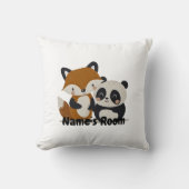 Adorable Fox und Panda Friends Kids Throw Kissen (Vorderseite)