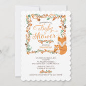 Adorable Fox Woodland Kinderdusche Einladung (Vorderseite)