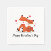 Adorable Foxes Couple Valentine | Serviette (Vorderseite)