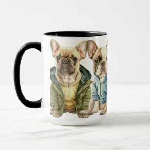ADORABLE FRANZÖSISCHE BULLDOGS MIT SWEATERN TASSE