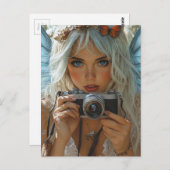 Adorable Freckles Fairy mit Kamera Postkarte (Vorne/Hinten)