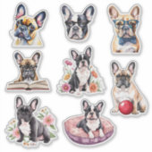 Adorable French Bulldog Collection Aufkleber (Vorderseite)