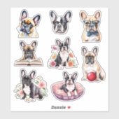 Adorable French Bulldog Collection Aufkleber (Blatt)