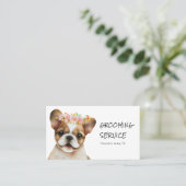 Adorable French Bulldog Grooming Service Visitenkarte (Stehend Vorderseite)