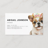 Adorable French Bulldog Grooming Service Visitenkarte (Rückseite)