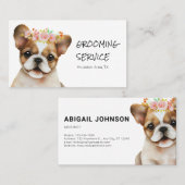 Adorable French Bulldog Grooming Service Visitenkarte (Vorne/Hinten)
