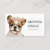 Adorable French Bulldog Grooming Service Visitenkarte (Vorderseite)