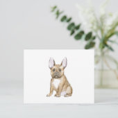 Adorable french bulldog puppy postkarte (Stehend Vorderseite)