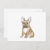 Adorable french bulldog puppy postkarte (Vorne/Hinten)