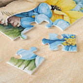 Adorable French Bulldog Welpe Spring Floral Dog Puzzle (Seite)