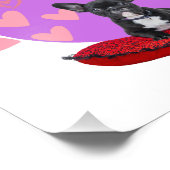 Adorable frienchie puppy with hearts fotodruck (Ecke)