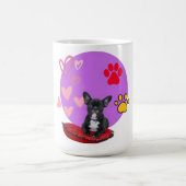 Adorable frienchie puppy with hearts  kaffeetasse (Mittel)