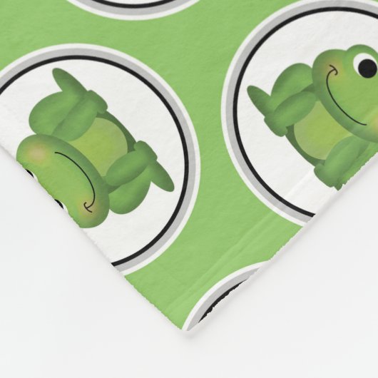 Adorable Frog Muster Apple Green Fleece Blanket (Ecke)