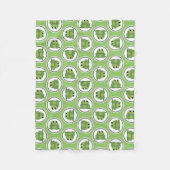Adorable Frog Muster Apple Green Fleece Blanket (Vorderseite)